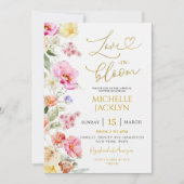 Spring Kleurrijke Bloemenliefde in Bloom Vrijgezel Kaart (Voorkant)