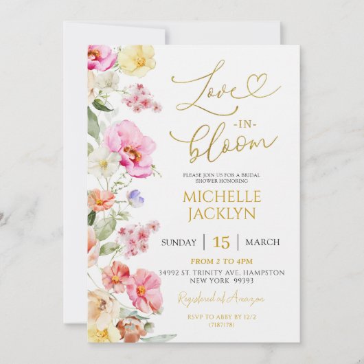 Spring Kleurrijke Bloemenliefde in Bloom Vrijgezel Kaart (Voorkant)