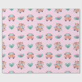 Spring Koe Buddies Patroon Cadeaupapier (Vlak)