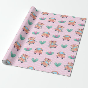Spring Koe Buddies Patroon Cadeaupapier