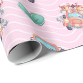 Spring Koe Buddies Patroon Cadeaupapier (Rol Hoek)