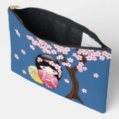 Spring Kokeshi Doll - Cute Japanese Geisha Blue Etui (Open)