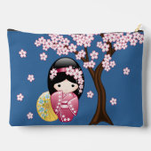 Spring Kokeshi Doll - Cute Japanese Geisha Blue Etui (Achterkant)