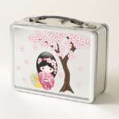 Spring Kokeshi Doll - Cute Japanese Geisha Girl (Achterkant)