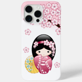 Spring Kokeshi Doll - Cute Japanese Geisha Girl iPhone 15 Pro Max Hoesje