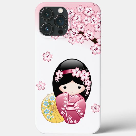 Spring Kokeshi Doll - Cute Japanese Geisha Girl Case-Mate iPhone Case (Achterkant)