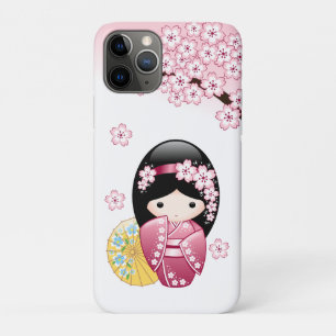 Spring Kokeshi Doll - Cute Japanese Geisha Girl Case-Mate iPhone Case