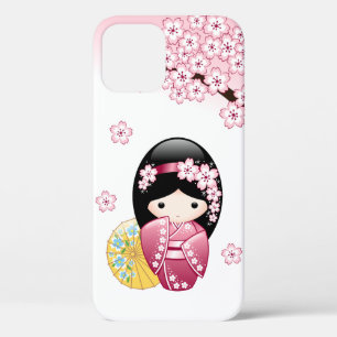 Spring Kokeshi Doll - Cute Japanese Geisha Girl Case-Mate iPhone Case