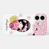 Spring Kokeshi Doll - Cute Japanese Geisha Girl Case-Mate iPhone Case (Achterkant (horizontaal))