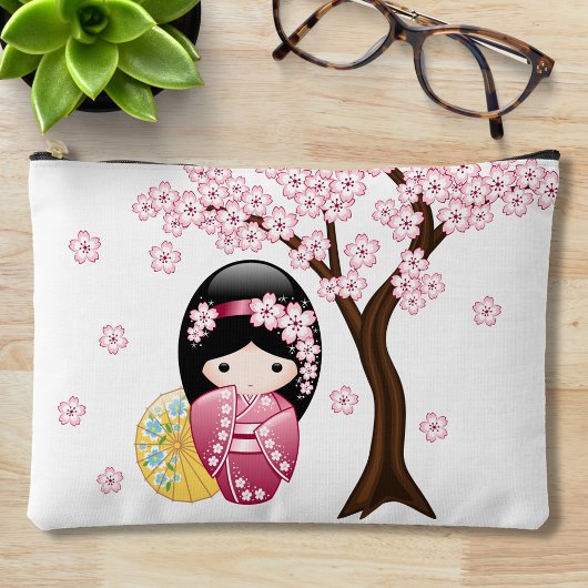 Spring Kokeshi Doll - Cute Japanese Geisha Girl Etui