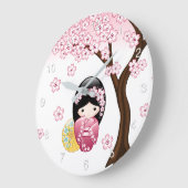 Spring Kokeshi Doll - Cute Japanese Geisha Girl Grote Klok (Hoek)