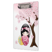 Spring Kokeshi Doll - Cute Japanese Geisha Girl Klembord (Links)