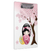 Spring Kokeshi Doll - Cute Japanese Geisha Girl Klembord (Rechts)