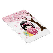 Spring Kokeshi Doll - Cute Japanese Geisha Girl Magneet (Rechterzijde)