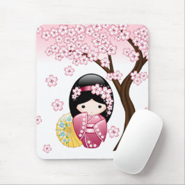 Spring Kokeshi Doll - Cute Japanese Geisha Girl Muismat
