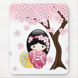 Spring Kokeshi Doll - Cute Japanese Geisha Girl Muismat