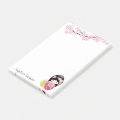 Spring Kokeshi Doll - Cute Japanese Geisha Girl Post-it® Notes (Schuin)