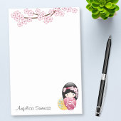Spring Kokeshi Doll - Cute Japanese Geisha Girl Post-it® Notes