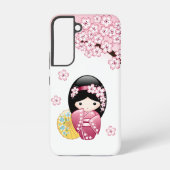 Spring Kokeshi Doll - Cute Japanese Geisha Samsung Galaxy Hoesje (Achterkant)