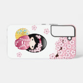 Spring Kokeshi Doll - Cute Japanese Geisha Samsung Galaxy Hoesje (Achterkant horizontaal)