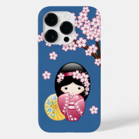 Spring Kokeshi Doll - Japanse geisha wordt in blau