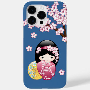 Spring Kokeshi Doll - Japanse geisha wordt in blau Case-Mate iPhone 14 Pro Max Hoesje