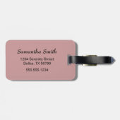 Spring Kokeshi Doll - Stomme Japanse geisha op Roz Bagagelabel (Achterkant horizontaal)