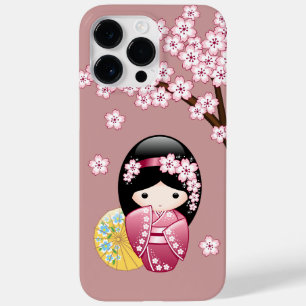 Spring Kokeshi Doll - Stomme Japanse geisha op Roz Case-Mate iPhone 14 Pro Max Hoesje