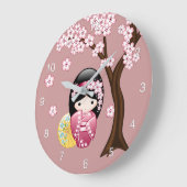 Spring Kokeshi Doll - Stomme Japanse geisha op Roz Grote Klok (Hoek)