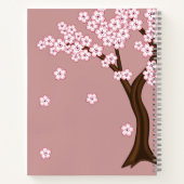 Spring Kokeshi Doll - Stomme Japanse geisha op Roz Notitieboek (Achterkant)