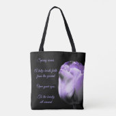 Spring komt Paarse Tulip Tote Bag (Achterkant)
