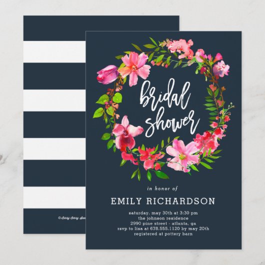 Spring Krans BEWERKBARE KLEUR Vrijgezellenfeest Ui Kaart (Voorkant / Achterkant)