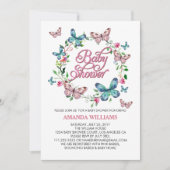 Spring Krans en Butterfly BABY SHOWER Kaart (Voorkant)