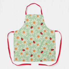Spring Ladybugs and Daisies Mom Apron Schort