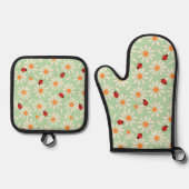 Spring Ladybugs and Daisies Ovenwant & Pannenlap Set (Voorkant)