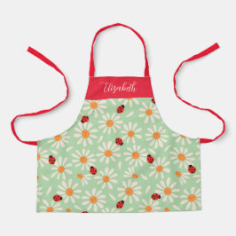 Spring Ladybugs and Daisies Personalized Kids Schort