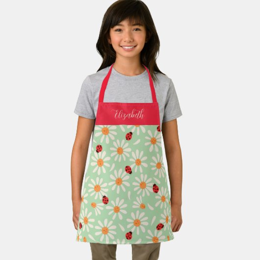 Spring Ladybugs and Daisies Personalized Kids Schort (Insitu)