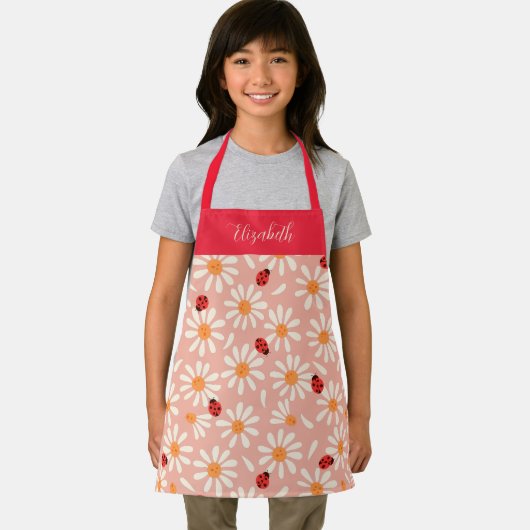 Spring Ladybugs and Daisies Personalized Kids Schort (Insitu)