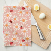 Spring Ladybugs and Daisies Theedoek (Quarter Fold)