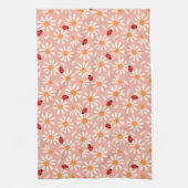 Spring Ladybugs and Daisies Theedoek (Verticaal)