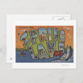 Spring Lake, New Jersey - Large Letter Scenes Briefkaart (Voorkant / Achterkant)