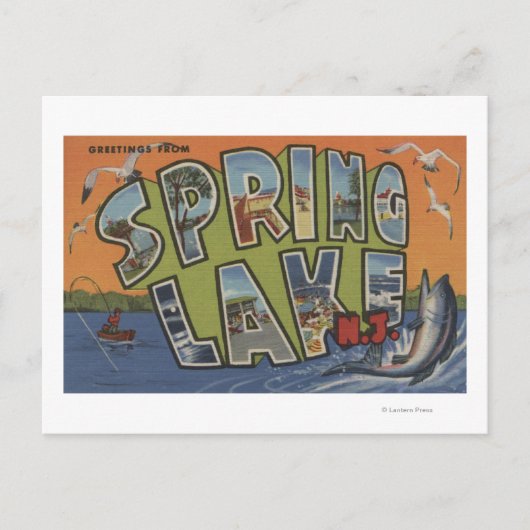 Spring Lake, New Jersey - Large Letter Scenes Briefkaart (Voorkant)