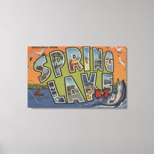 Spring Lake, New Jersey - Large Letter Scenes Canvas Afdruk (Voorkant)