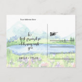 Spring Lakeside Mountain Forest Opslaan van de dat Aankondigingskaart (Achterkant)