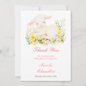 Spring Lamb Baby shower Bedankkaart (Voorkant)