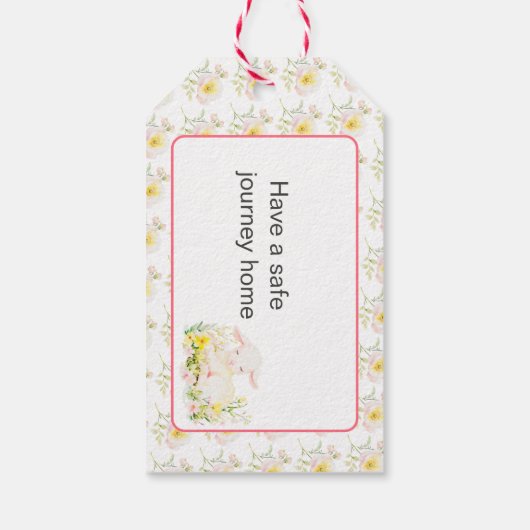 Spring Lamb Baby shower Cadeaulabel (Achterkant)