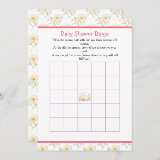 Spring Lamb Baby shower Kaart (Voorkant / Achterkant)