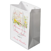 Spring Lamb Baby shower Medium Cadeauzakje (Achterkant Gekanteld)