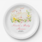 Spring Lamb Baby shower Papieren Bordje (Voorkant)