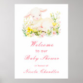 Spring Lamb Baby shower Poster (Voorkant)